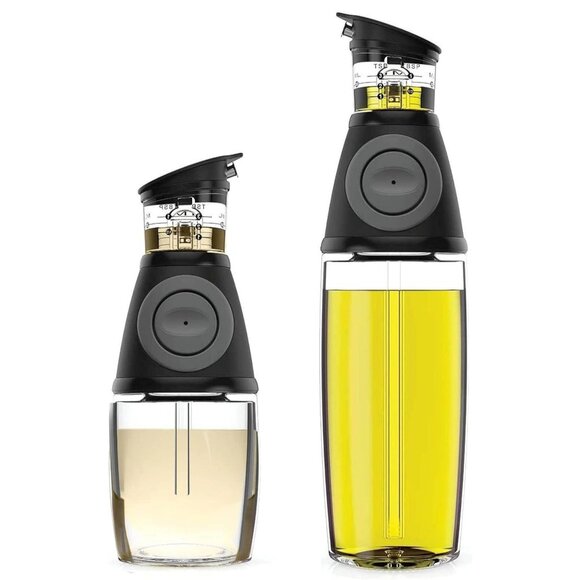 Oil Vinegar Dispenser Set Measure Easy Pour‎ Spout With Drip-Free Modern 2-Pack - Picture 1 of 7